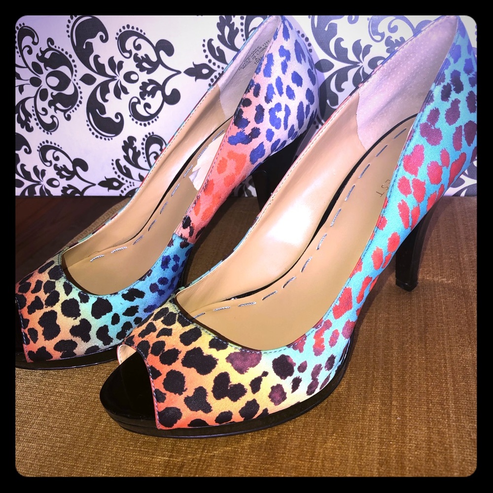 Nine West Colorful Peep Toe Heels